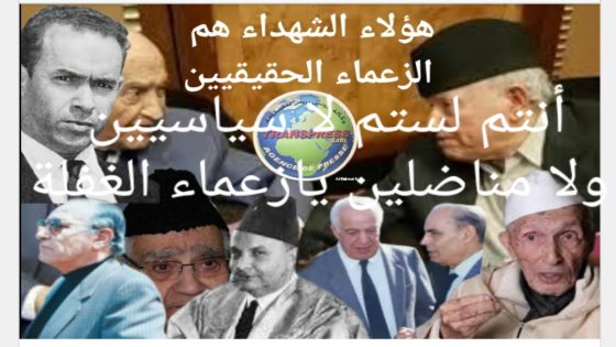 زياراتكم للمدن والاقاليم مشبوهة وهي حملات إنتخابية سابقة لٱوانها، شعاراتكم وبرامج أحزابكم متشابهة كأسنان المشط. فلتسقطوا أيها الانتهازيين
